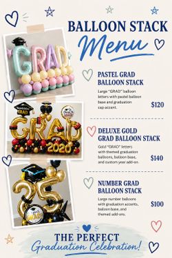 Graduation balloon stacks