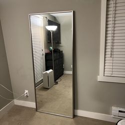 West Elm metal framed mirror