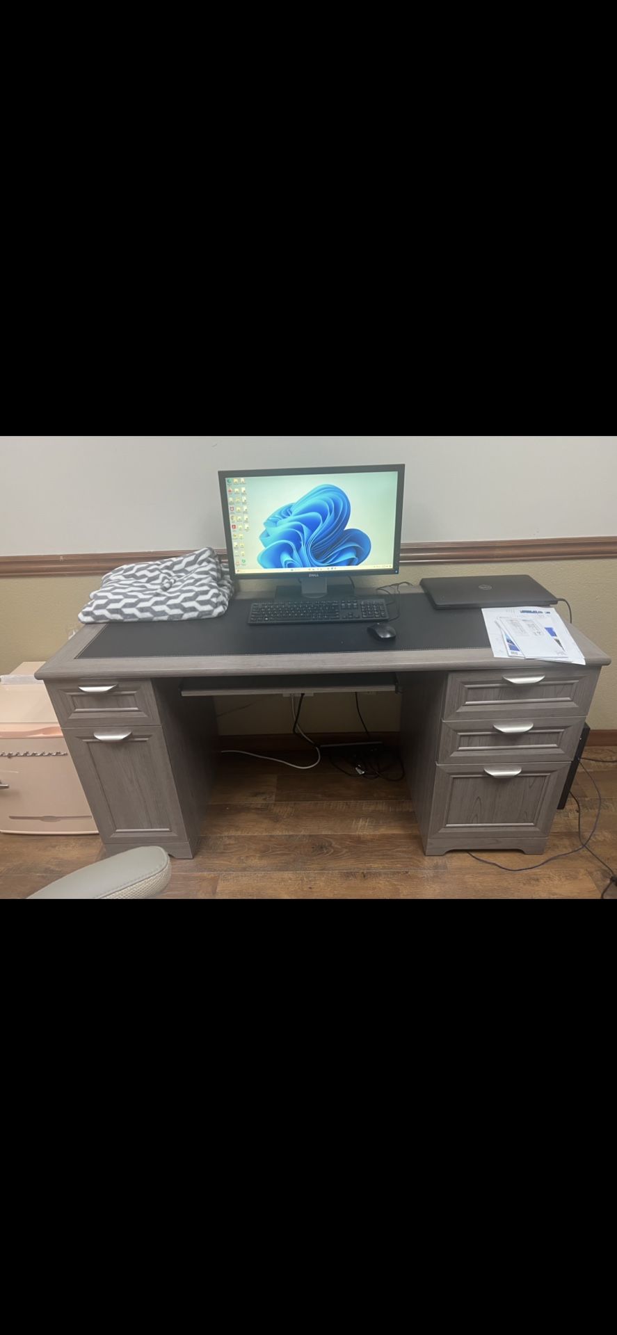 Office Desk For 2 People With Side Table