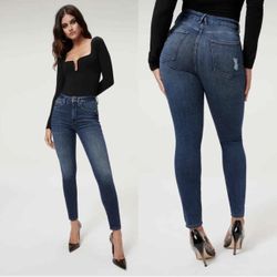 GOOD AMERICAN Dark Wash Blue265 Denim High Waisted Good Legs Skinny Jeans