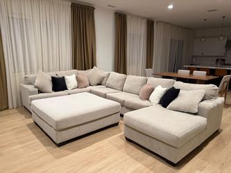 Ashley Furniture Large Sectional Sofa with big Ottoman and Chaise