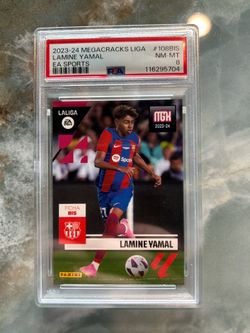2023-24 Panini Megacracks Mgk La Liga - Lamine Yamal #108BIS Rookie PSA 8
