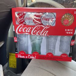 Coca-Cola Assorted Vintage Glass Collection With Mini Pretzels 