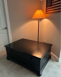 Solid wood, black coffee table
