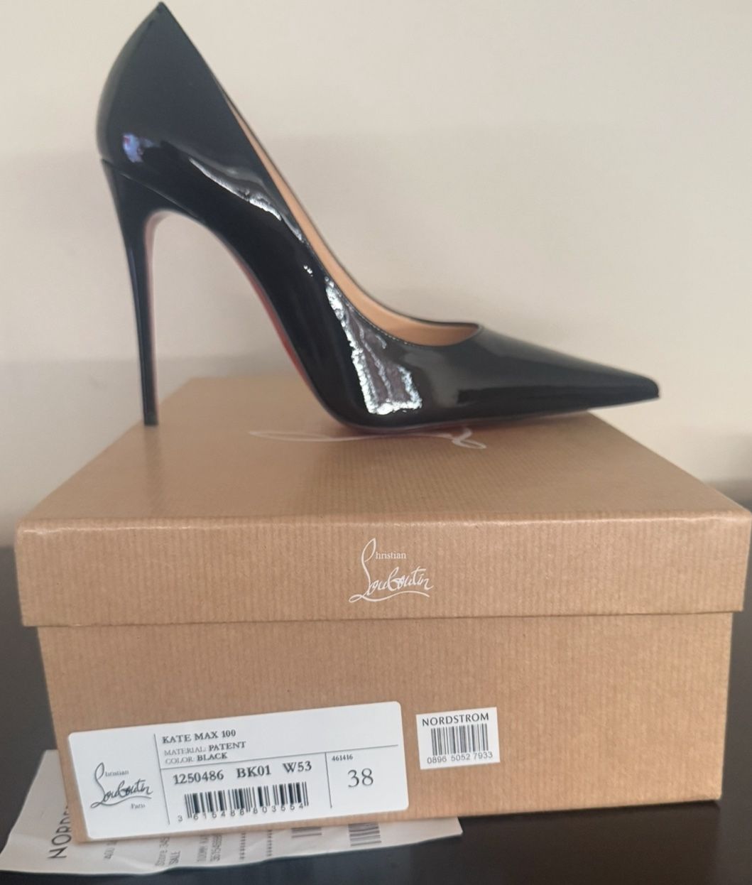 NEW. RED BOTTOMS Christian Louboutin Kate Max 100 BLK