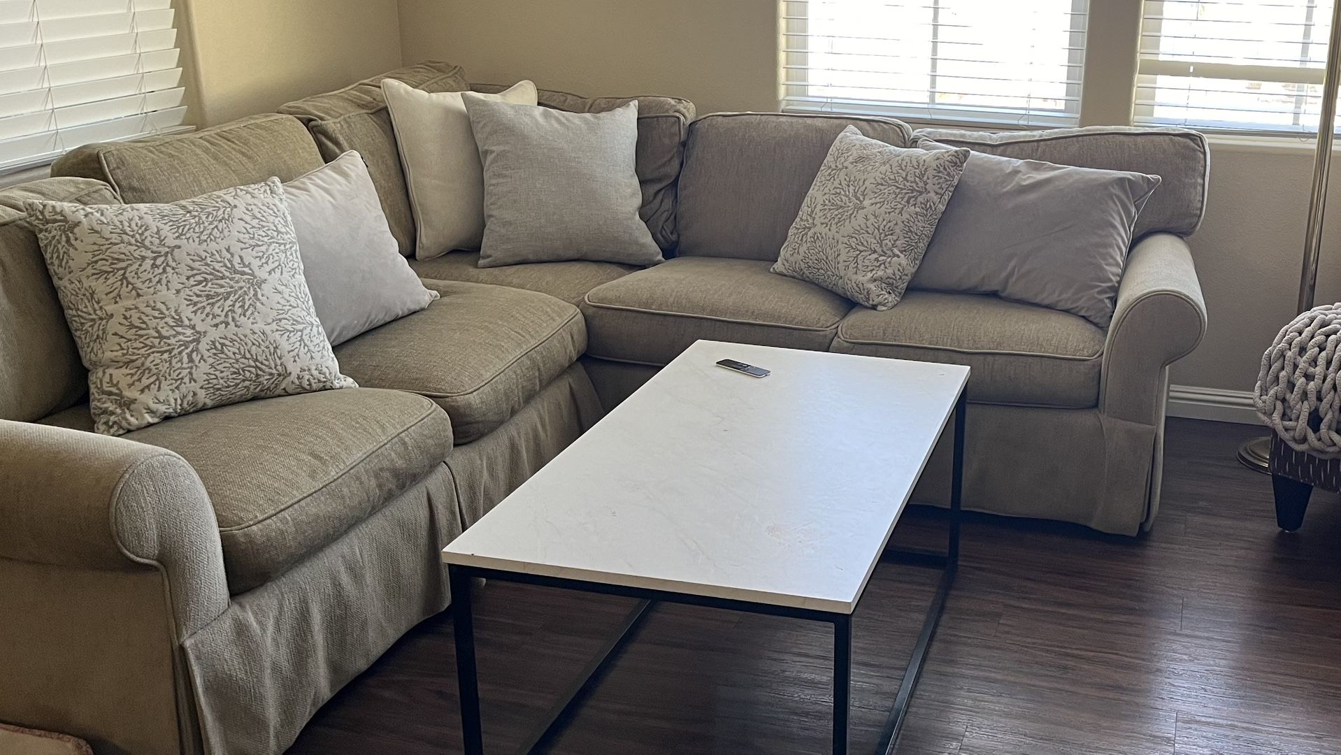 Comfy Beige L-Shaped Sectional Couch – Seats 5+ 