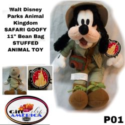 Walt Disney Parks Animal Kingdom SAFARI GOOFY 11" Bean Bag STUFFED ANIMAL TOY