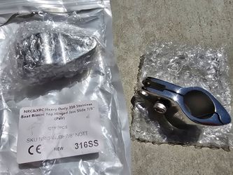 316 stainless both Bimini top hinged jaw slides 7/8"