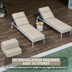 2 PCS LONGER CHAIR CUSHION 72X21X4 AND 80 X 26 X4