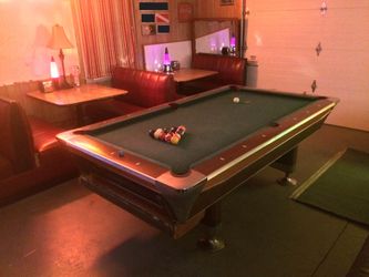 🆓 FREE Vintage Fischer Empress 92” Coin-Op Pool Table | One-Piece Slate | You Move It!