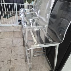 Clear Bar Stools  Set Of 4