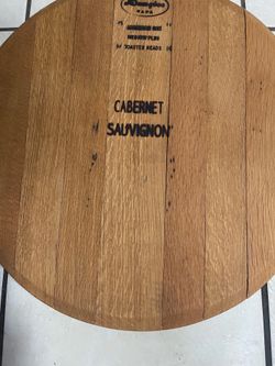 Extra Large Authentic Reclaimed Rustic Wine Barrel Lazy Susan DEMPTOS Napa Cabernet Sauvignon