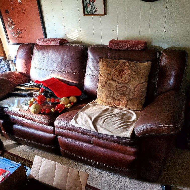 Brown Leather Couch