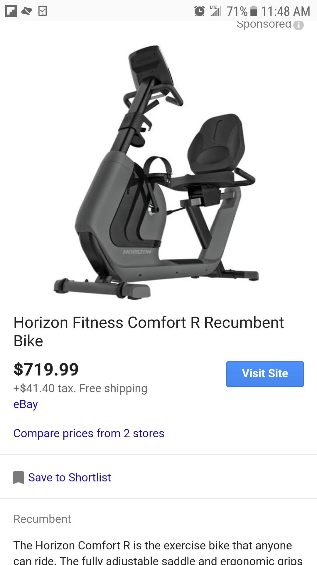 Horizon Exercise bike