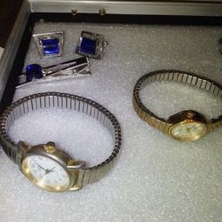 Old Watches/ Tie An Cuff Link Sets