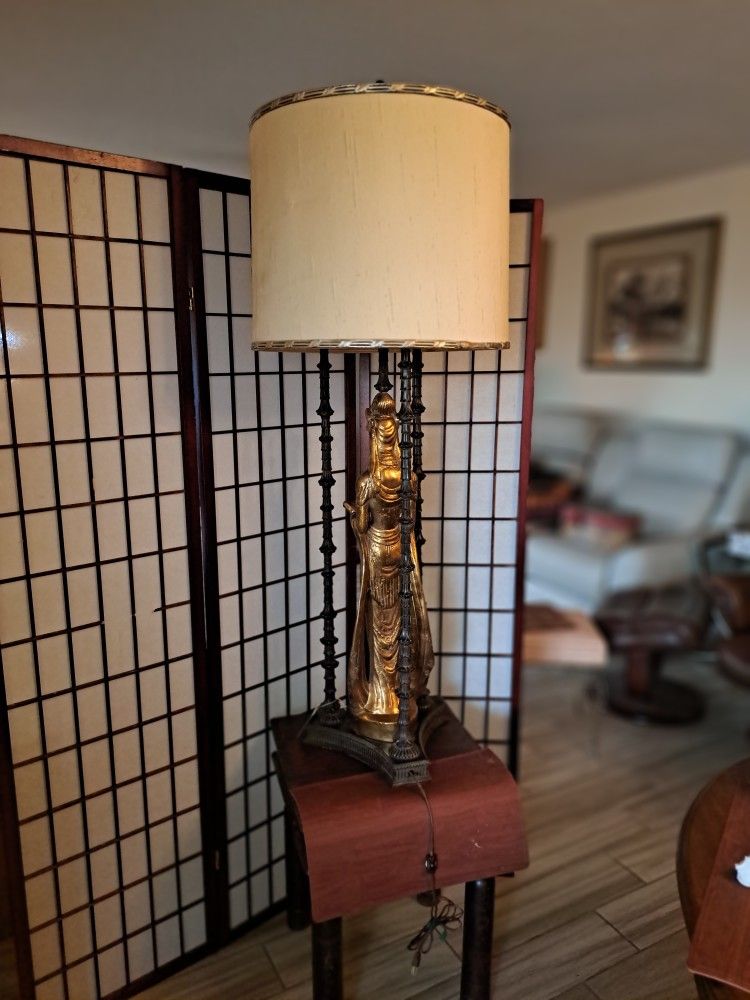 Stunning Vintage Tall 56", Statuary Lamp