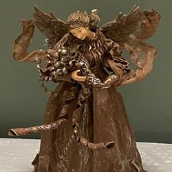 11" High, Tabletop or TreeTop Brown Angel Decoration - firm price.