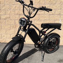 ⚡️BRAND NEW - 1000 Watt Electric Chopper Retro/34mph⚡️70’s Style Ebike Hydraulic Brakes (Full Suspension) 80 Mile Range (Black)