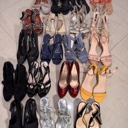 Lot Of 19 Pairs Of Shoes, Sandals Size 8.5
