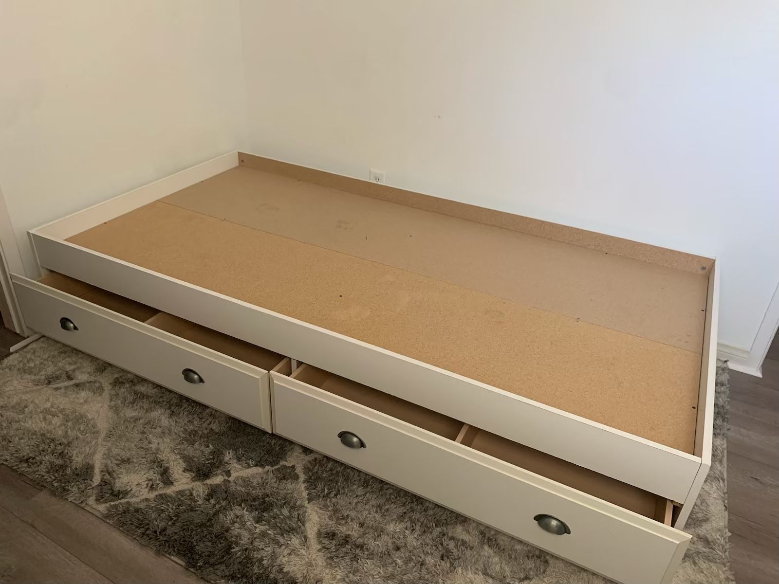 White Twin Bed With Drawers