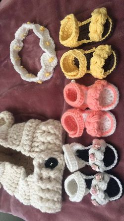 Baby girl handmade crochet sandals