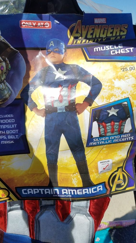 New captain America boys costume 5to7