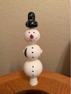 Blown Glass Snowman Christmas Tree Topper