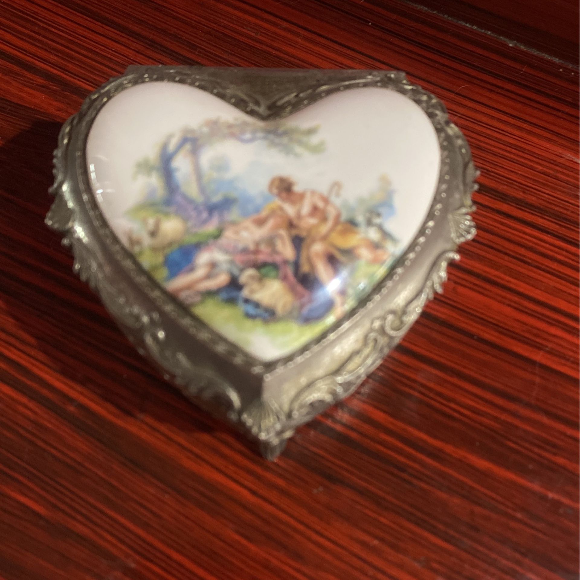Vintage Heart Shaped Jewelry Box