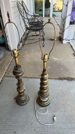 Vintage brass table lamps.