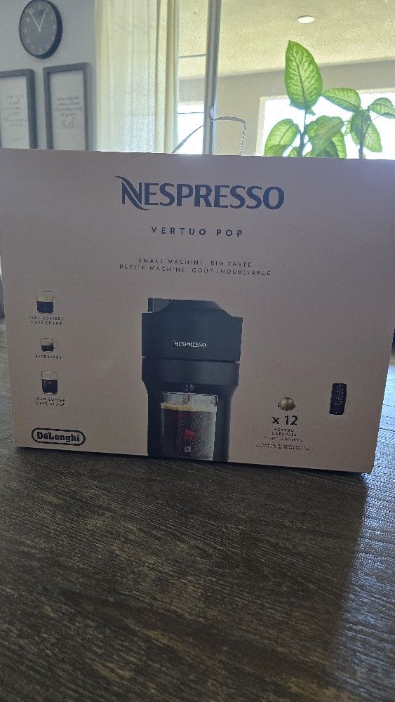 Nespresso Vertuo Pop by De\'Longhi Coffee and Espresso Maker with Coffee Tasting Set, Black - $80