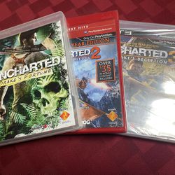 Uncharted 1-4 (2 & 3 Unopened) [PS3-PS4]
