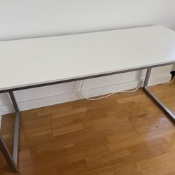 SHW Mission 55-Inch Computer Desk - White