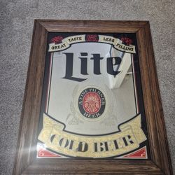 Vintage Miller Light Beer Mirror