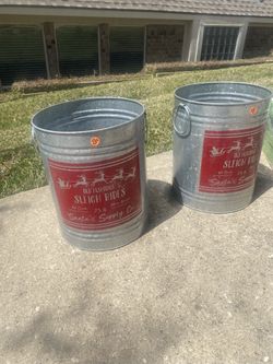 Christmas Metal Buckets