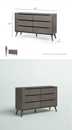 6-Drawer solid wood double dresser