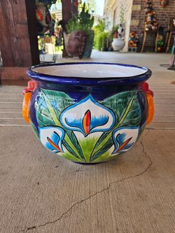 Turquoise Side Ring Clay Pots, Planters, Pottery. $50 cada uno