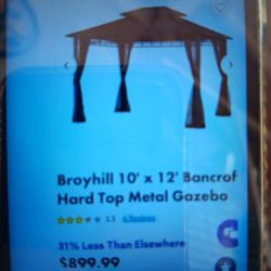 Gazebo 10x12 Bancrof Hard Top Metal
