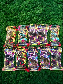 10 Pokemon Pitch Black Sleeved Booster Pack
