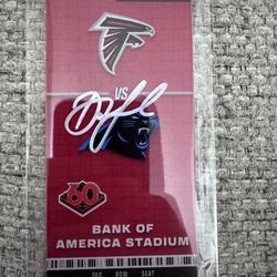 Drake London Signed Acrylic Commemorative Ticket- Atlanta Falcons- Metabilia Coa
