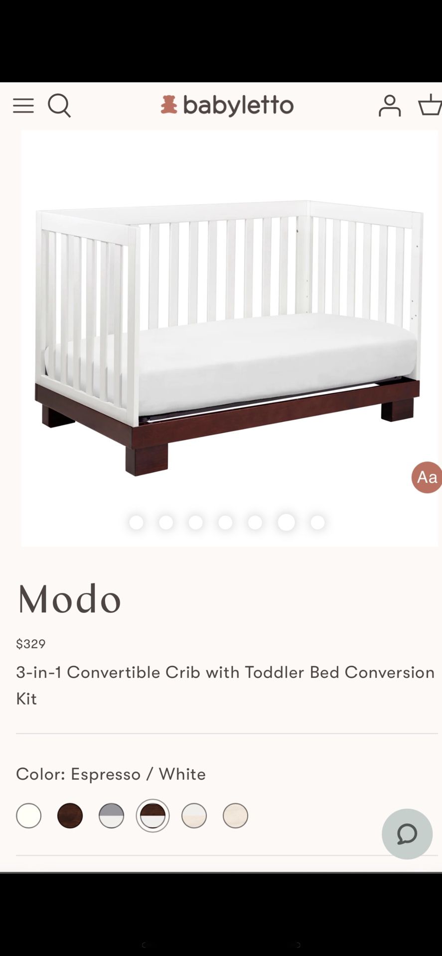 Babyletto Modo 3-in-1 Convertible Crib