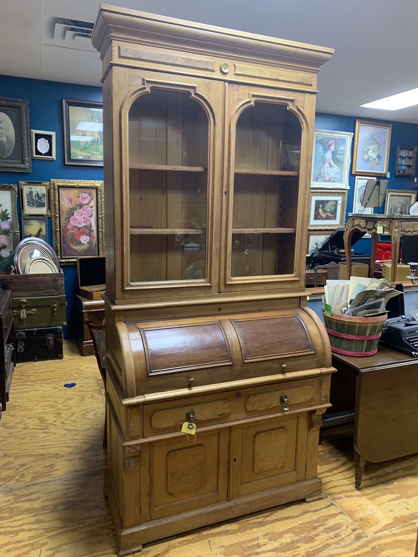 Antique Roll Top Secretary Desk