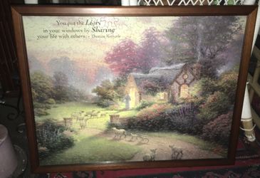 Thomas Kinkade 20x27 professional framed puzzle picture.