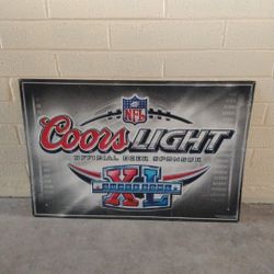 SUPER BOWL Tin Sign, Coors light Beer Super Bowl XL 2006 W 36in. x H 24in.  MAN CAVE