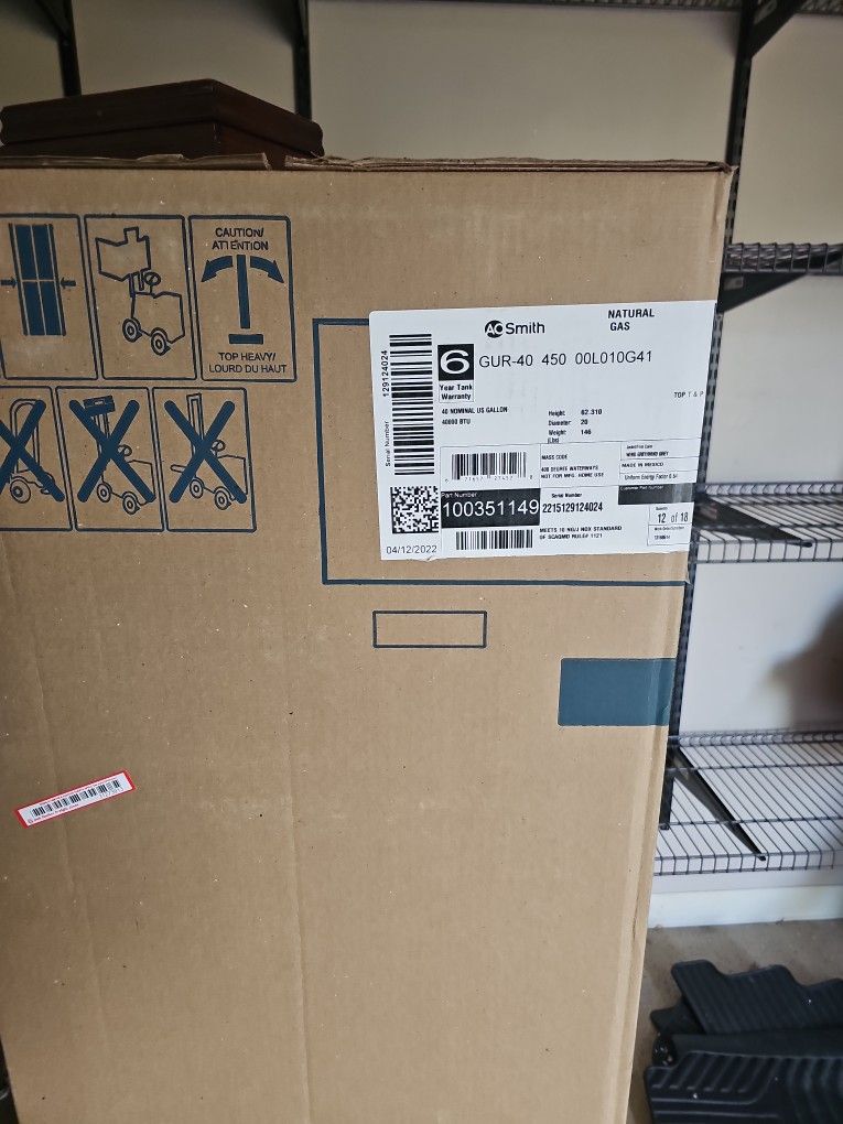 A.O. Smith Gas Water Heater 40 Gallon for Sale in Riverside, CA - OfferUp
