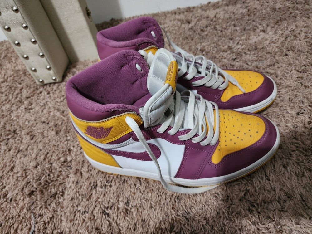 Nike Air Jordan High Retro Brotherhood Yellow Purple Gs