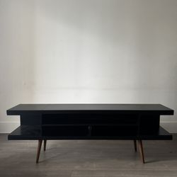 71” Black Wood Tv Stand