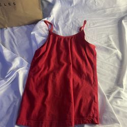 Red tank top cami