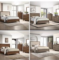 4- Pc Bedroom set Dresser,Mirror  Nightstand (1) Queen size bed frame  Not including Mattress and Box Sp