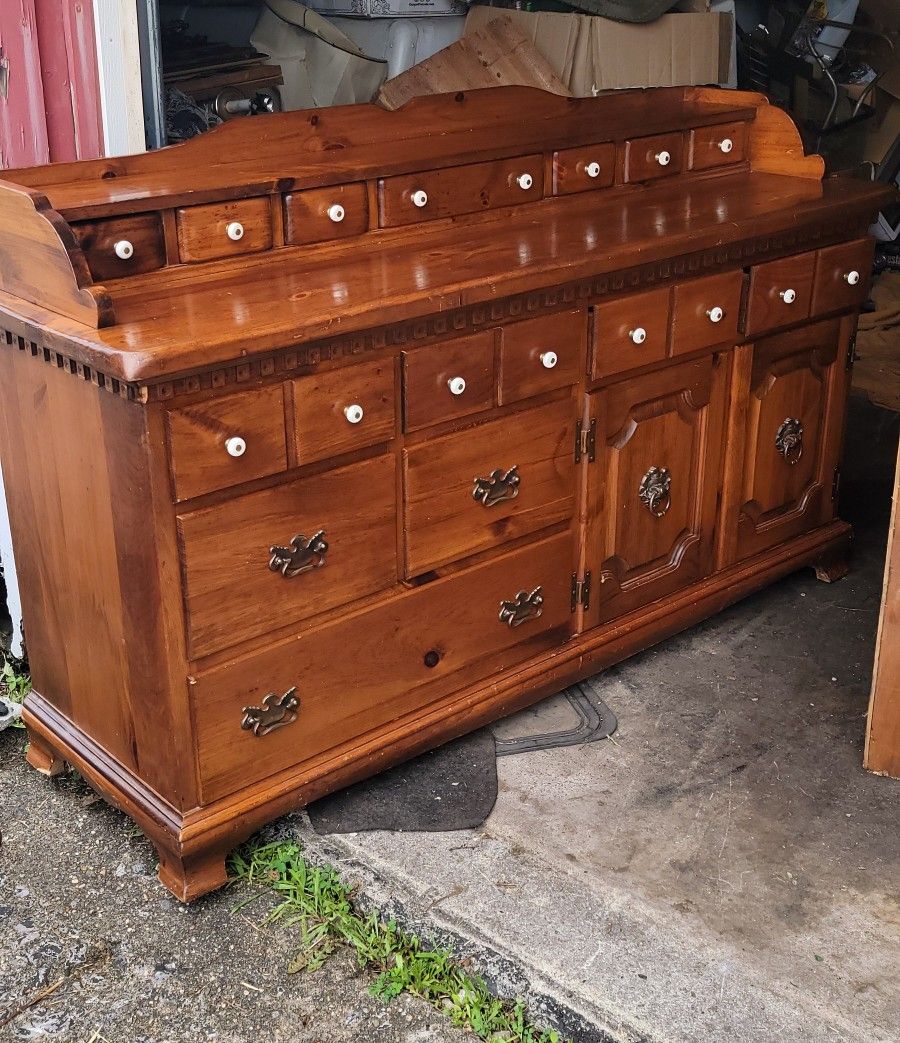 Vintage Big Wood Dresser