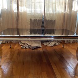 Elegant Glass & Chrome Coffee Table 